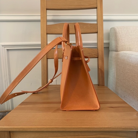 Mansur Gavriel Brown Leather Satchel - Picture 6 of 8